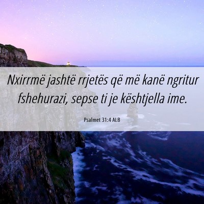 Picture 06 - Psalmet 31:4 ALB - Nxirrmë jashtë rrjetës që më kanë ngritur - Bible Verse Picture