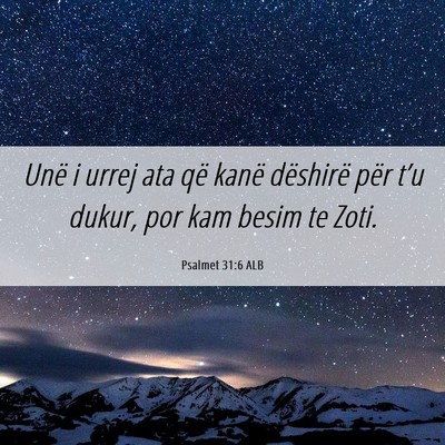 Picture 06 - Psalmet 31:6 ALB - Unë i urrej ata që kanë dëshirë për t’u - Bible Verse Picture