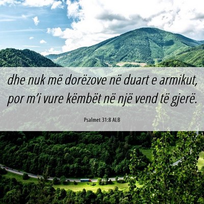 Picture 06 - Psalmet 31:8 ALB - dhe nuk më dorëzove në duart e armikut, por - Bible Verse Picture
