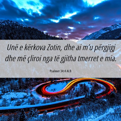 Picture 06 - Psalmet 34:4 ALB - Unë e kërkova Zotin, dhe ai m’u përgjigj dhe - Bible Verse Picture