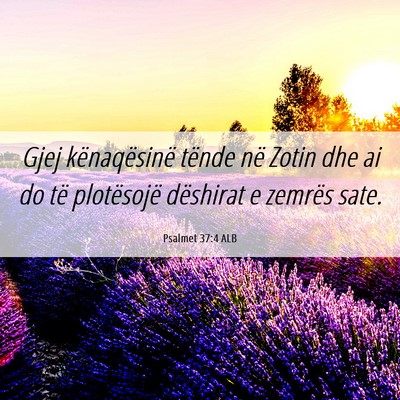 Picture 06 - Psalmet 37:4 ALB - Gjej kënaqësinë tënde në Zotin dhe ai do të - Bible Verse Picture