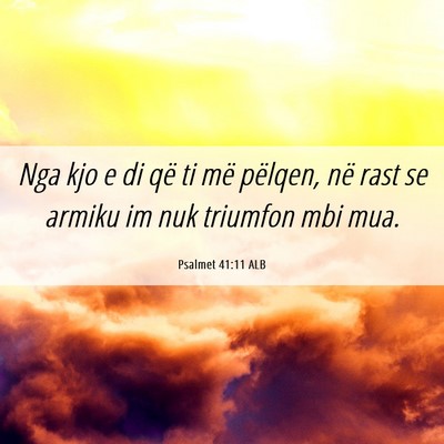 Picture 06 - Psalmet 41:11 ALB - Nga kjo e di që ti më pëlqen, në rast se - Bible Verse Picture