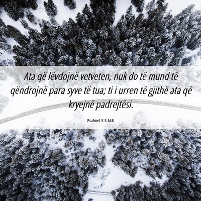 Picture 06 - Psalmet 5:5 ALB - Ata që lëvdojnë vetveten, nuk do të mund të - Bible Verse Picture