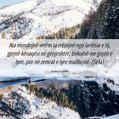 Picture 06 - Psalmet 62:4 ALB - Ata mendojnë vetëm ta rrëzojnë nga lartësia - Bible Verse Picture