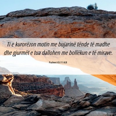 Picture 06 - Psalmet 65:11 ALB - Ti e kurorëzon motin me bujarinë tënde të - Bible Verse Picture