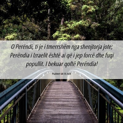 Picture 06 - Psalmet 68:35 ALB - O Perëndi, ti je i tmerrshëm nga shenjtorja - Bible Verse Picture