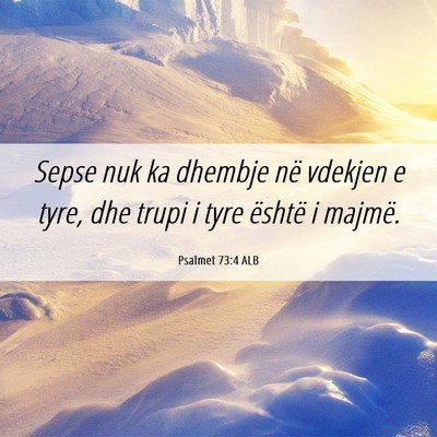 Picture 06 - Psalmet 73:4 ALB - Sepse nuk ka dhembje në vdekjen e tyre, dhe - Bible Verse Picture