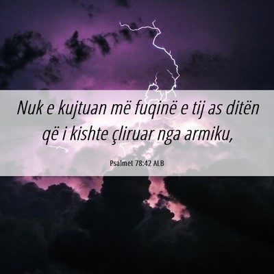 Picture 06 - Psalmet 78:42 ALB - Nuk e kujtuan më fuqinë e tij as ditën që i - Bible Verse Picture