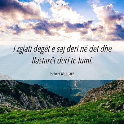 Picture 06 - Psalmet 80:11 ALB - I zgjati degët e saj deri në det dhe llastarët - Bible Verse Picture