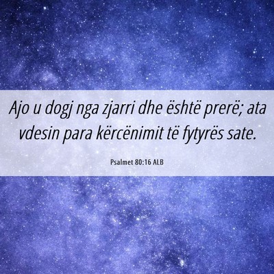 Picture 06 - Psalmet 80:16 ALB - Ajo u dogj nga zjarri dhe është prerë; ata - Bible Verse Picture