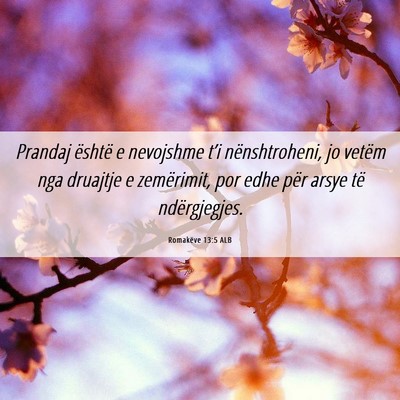 Picture 06 - Romakëve 13:5 ALB - Prandaj është e nevojshme t’i nënshtroheni, - Bible Verse Picture