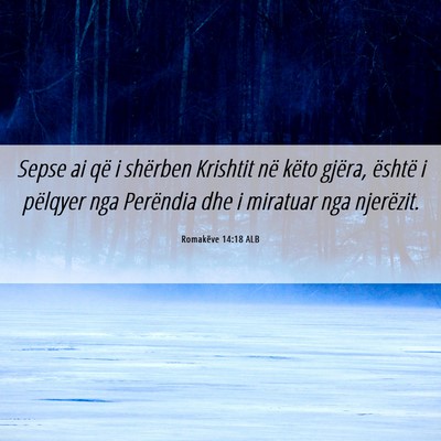 Picture 06 - Romakëve 14:18 ALB - Sepse ai që i shërben Krishtit në këto - Bible Verse Picture