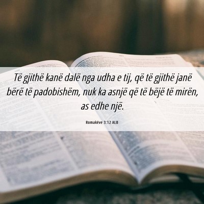 Picture 06 - Romakëve 3:12 ALB - Të gjithë kanë dalë nga udha e tij, që të - Bible Verse Picture