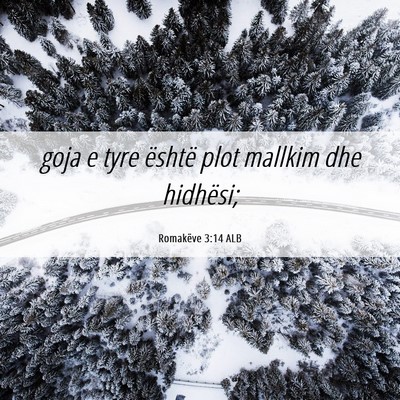 Picture 06 - Romakëve 3:14 ALB - goja e tyre është plot mallkim dhe - Bible Verse Picture