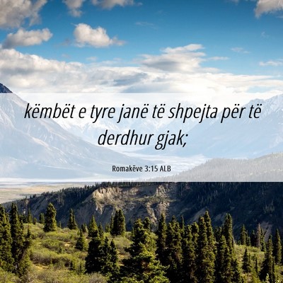 Picture 06 - Romakëve 3:15 ALB - këmbët e tyre janë të shpejta për të - Bible Verse Picture