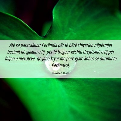 Picture 06 - Romakëve 3:25 ALB - Atë ka paracaktuar Perëndia për të bërë - Bible Verse Picture