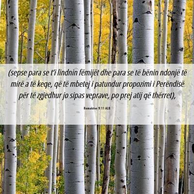 Picture 06 - Romakëve 9:11 ALB - (sepse para se t’i lindnin fëmijët dhe para - Bible Verse Picture