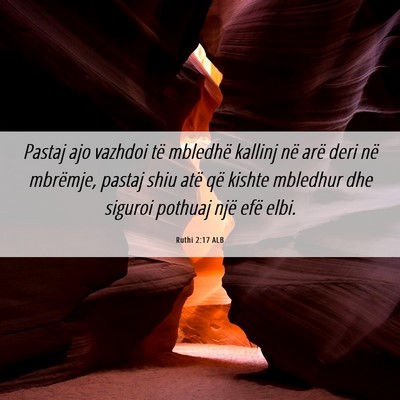 Picture 06 - Ruthi 2:17 ALB - Pastaj ajo vazhdoi të mbledhë kallinj në arë - Bible Verse Picture