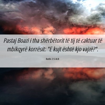 Picture 06 - Ruthi 2:5 ALB - Pastaj Boazi i tha shërbëtorit të tij të - Bible Verse Picture