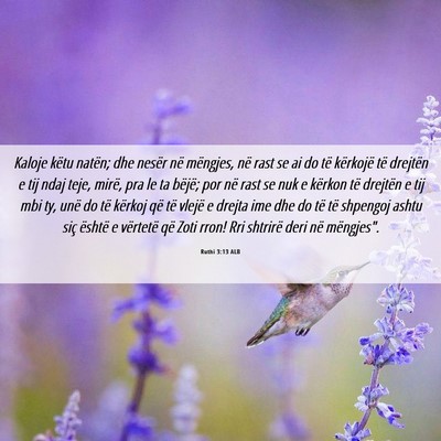 Picture 06 - Ruthi 3:13 ALB - Kaloje këtu natën; dhe nesër në mëngjes, në - Bible Verse Picture