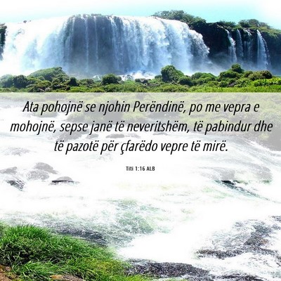Picture 06 - Titi 1:16 ALB - Ata pohojnë se njohin Perëndinë, po me vepra e - Bible Verse Picture