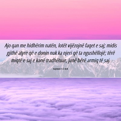 Picture 06 - Vajtimet 1:2 ALB - Ajo qan me hidhërim natën, lotët vijëzojnë - Bible Verse Picture