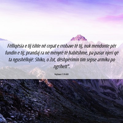 Picture 06 - Vajtimet 1:9 ALB - Fëlliqësia e tij ishte në cepat e rrobave të - Bible Verse Picture