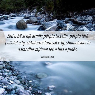 Picture 06 - Vajtimet 2:5 ALB - Zoti u bë si një armik; përpiu Izraelin, - Bible Verse Picture