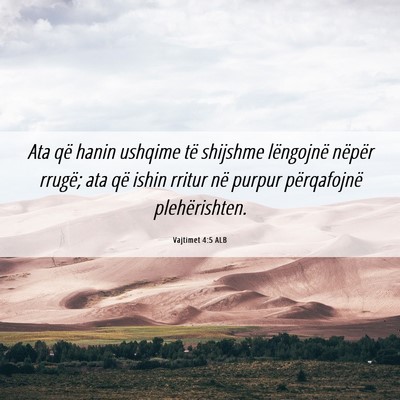 Picture 06 - Vajtimet 4:5 ALB - Ata që hanin ushqime të shijshme lëngojnë - Bible Verse Picture