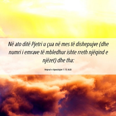 Picture 06 - Veprat e Apostujve 1:15 ALB - Në ato ditë Pjetri u çua në mes të - Bible Verse Picture