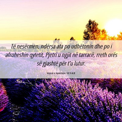 Picture 06 - Veprat e Apostujve 10:9 ALB - Të nesërmen, ndërsa ata po udhëtonin dhe po i - Bible Verse Picture