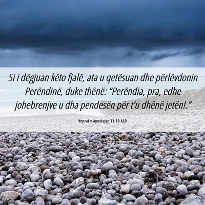 Picture 06 - Veprat e Apostujve 11:18 ALB - Si i dëgjuan këto fjalë, ata u qetësuan dhe - Bible Verse Picture