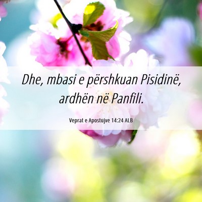 Picture 06 - Veprat e Apostujve 14:24 ALB - Dhe, mbasi e përshkuan Pisidinë, ardhën në - Bible Verse Picture