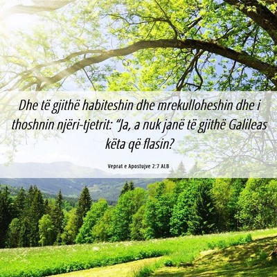 Picture 06 - Veprat e Apostujve 2:7 ALB - Dhe të gjithë habiteshin dhe mrekulloheshin dhe - Bible Verse Picture