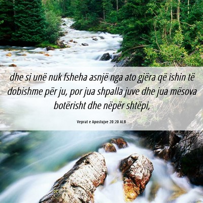 Picture 06 - Veprat e Apostujve 20:20 ALB - dhe si unë nuk fsheha asnjë nga ato gjëra që - Bible Verse Picture