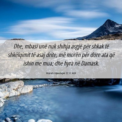 Picture 06 - Veprat e Apostujve 22:11 ALB - Dhe, mbasi unë nuk shihja asgjë për shkak të - Bible Verse Picture