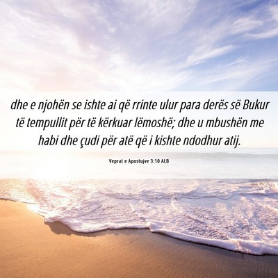 Picture 06 - Veprat e Apostujve 3:10 ALB - dhe e njohën se ishte ai që rrinte ulur para - Bible Verse Picture
