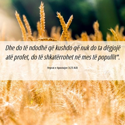Picture 06 - Veprat e Apostujve 3:23 ALB - Dhe do të ndodhë që kushdo që nuk do ta - Bible Verse Picture