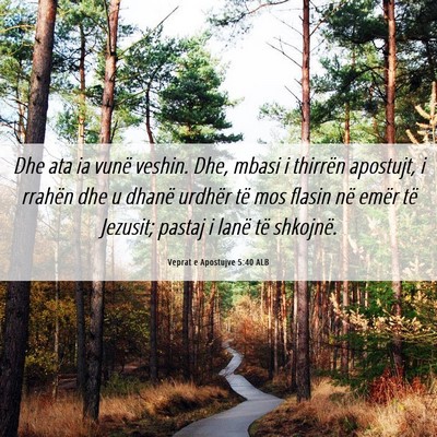 Picture 06 - Veprat e Apostujve 5:40 ALB - Dhe ata ia vunë veshin. Dhe, mbasi i thirrën - Bible Verse Picture