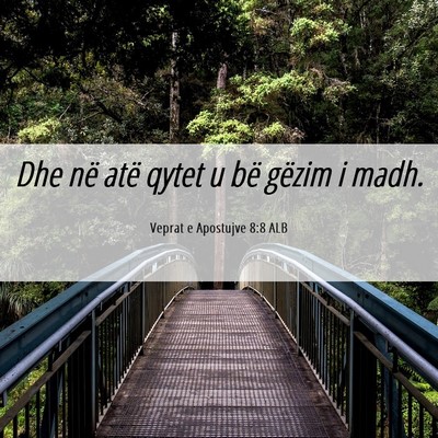 Picture 06 - Veprat e Apostujve 8:8 ALB - Dhe në atë qytet u bë gëzim i - Bible Verse Picture