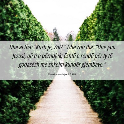 Picture 06 - Veprat e Apostujve 9:5 ALB - Dhe ai tha: “Kush je, Zot?.” Dhe Zoti tha: - Bible Verse Picture