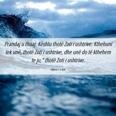 Picture 06 - Zakaria 1:3 ALB - Prandaj u thuaj: Kështu thotë Zoti i ushtrive: - Bible Verse Picture