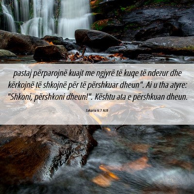 Picture 06 - Zakaria 6:7 ALB - pastaj përparojnë kuajt me ngjyrë të kuqe të - Bible Verse Picture