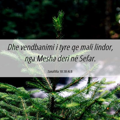 Picture 06 - Zanafilla 10:30 ALB - Dhe vendbanimi i tyre qe mali lindor, nga Mesha - Bible Verse Picture