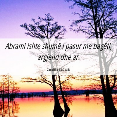 Picture 06 - Zanafilla 13:2 ALB - Abrami ishte shumë i pasur me bagëti, argjend - Bible Verse Picture