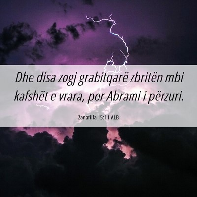 Picture 06 - Zanafilla 15:11 ALB - Dhe disa zogj grabitqarë zbritën mbi kafshët e - Bible Verse Picture