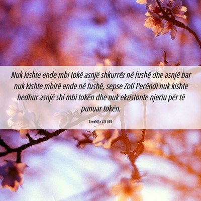 Picture 06 - Zanafilla 2:5 ALB - Nuk kishte ende mbi tokë asnjë shkurrëz në - Bible Verse Picture