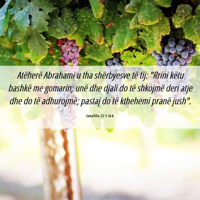 Picture 06 - Zanafilla 22:5 ALB - Atëherë Abrahami u tha shërbyesve të tij: - Bible Verse Picture