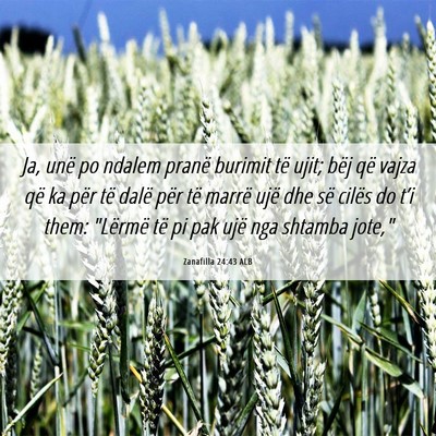 Picture 06 - Zanafilla 24:43 ALB - Ja, unë po ndalem pranë burimit të ujit; bëj - Bible Verse Picture