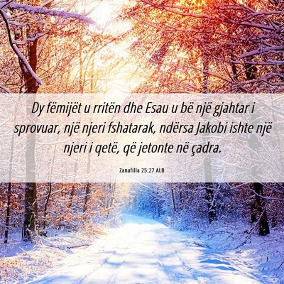 Picture 06 - Zanafilla 25:27 ALB - Dy fëmijët u rritën dhe Esau u bë një - Bible Verse Picture
